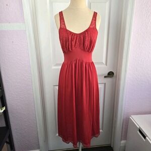 Van Raalte Petalskin Vtg Red‎ Slip Dress Nightgown Size 32 Lingerie Valentine's